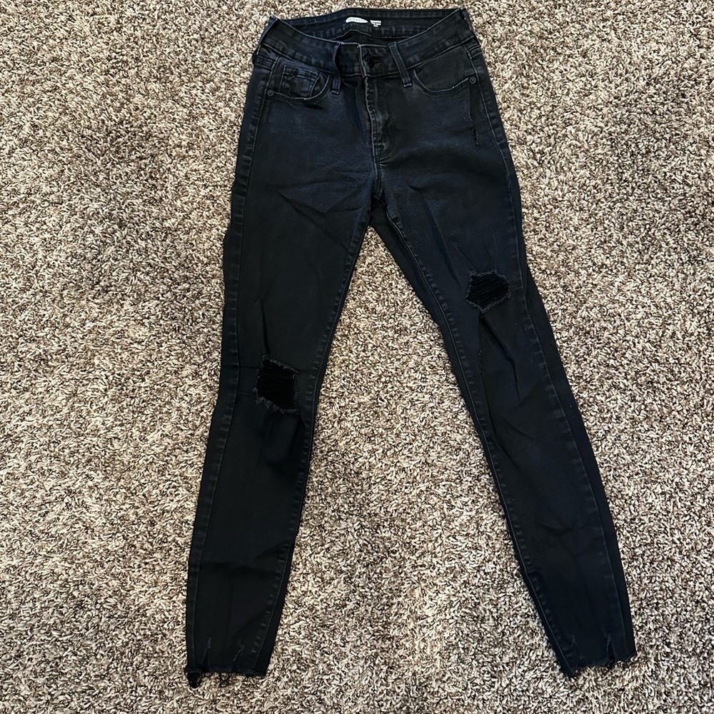 Old navy black distressed high waist jean